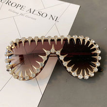 Load image into Gallery viewer, Steam Punk Diamond Oversized Sunglasses -Women