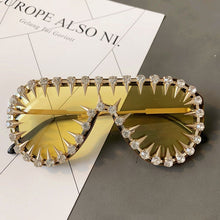 Load image into Gallery viewer, Steam Punk Diamond Oversized Sunglasses -Women

