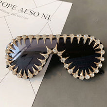 Load image into Gallery viewer, Steam Punk Diamond Oversized Sunglasses -Women
