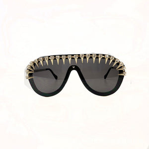 Steam Punk Diamond Oversized Sunglasses -Women