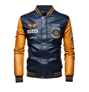 J.B Cropped Leather Baseball Uniform